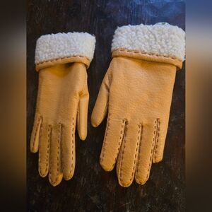 Van Raalte Lined Leather Gloves Size Medium